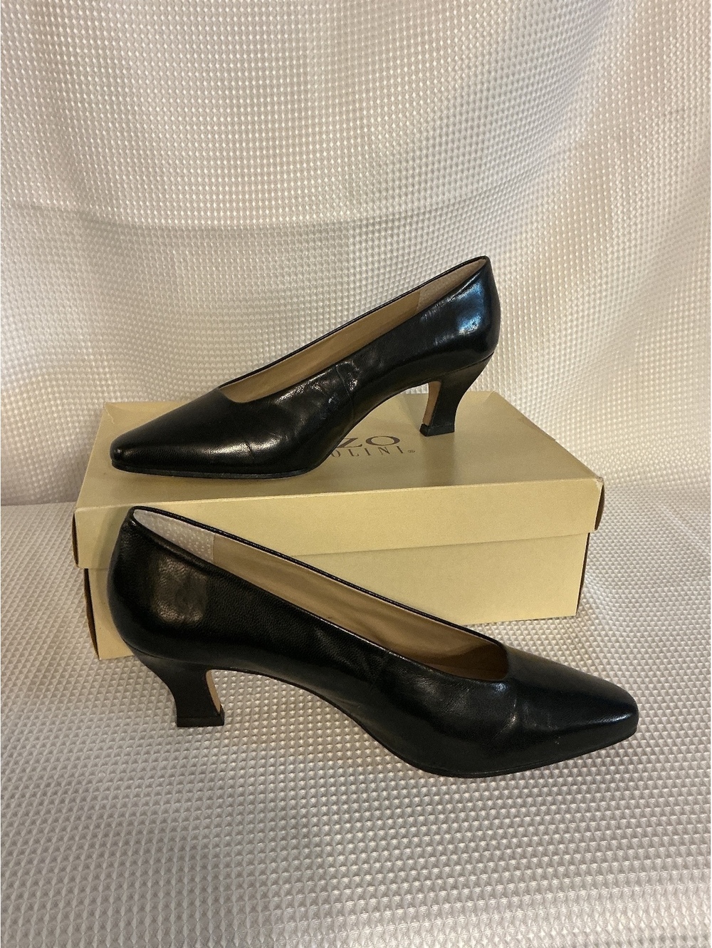 VGE Enzo Angiolini Black Kidskin Leather Pumps Vero Cuoio Brazilian 8M Classic